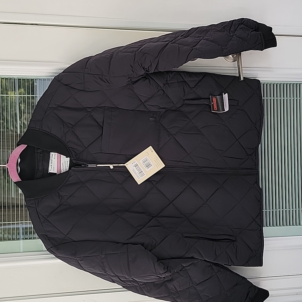 Frank & Oak Skyline Reversible Bomber Jacket with Quilted Design Black Sz XL